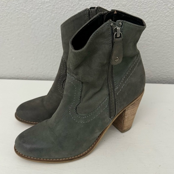 Rebels Stomp Gray Leather Western Booties Ankle Boots Size 8 - Picture 1 of 15